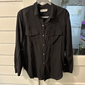 Black Silk Everlane Button-Up Shirt